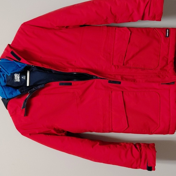 Lands' End Kids Bright Red Puffer Jacket Size 10-12